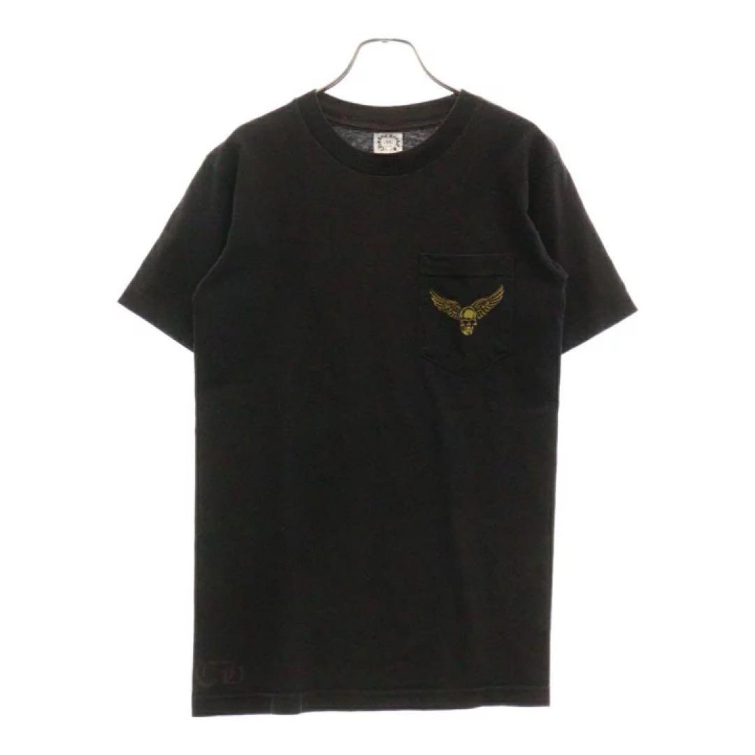 CHROME HEARTS 黒のスカル翼デザインTシャツ