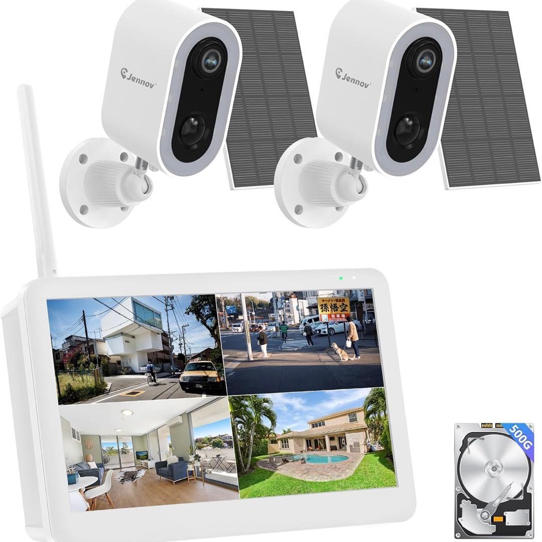 JENNOV 防犯カメラ 屋外 ソーラー 400万画素 超高画素 120°超広角