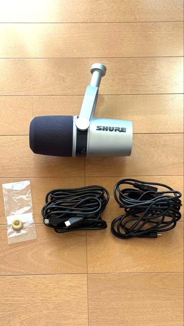 SHURE MV7-S-J ダイナミックマイク USBケーブル付き