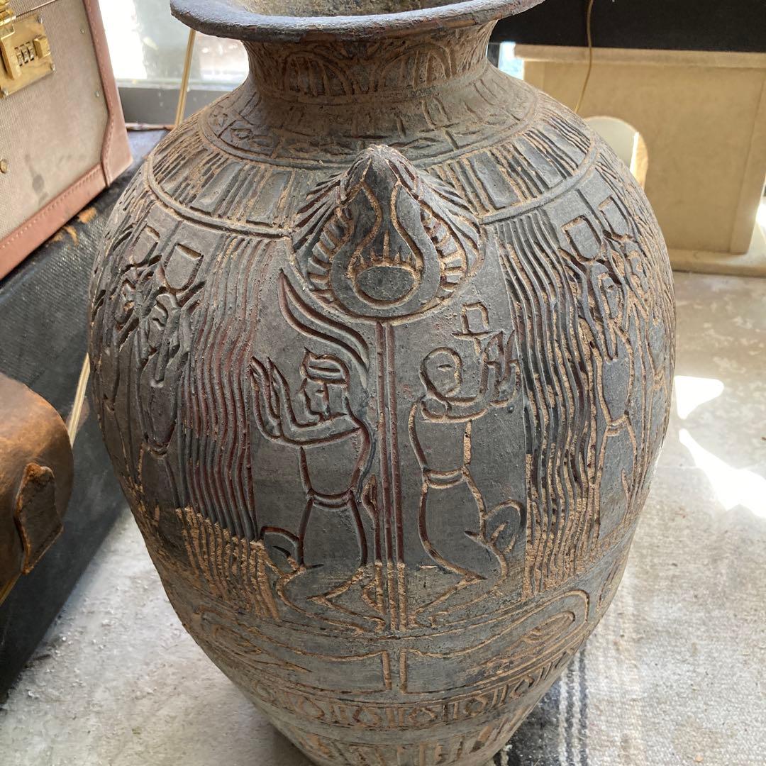 タイムセール⭐️古代エジプト風陶器壺　おしゃれ
