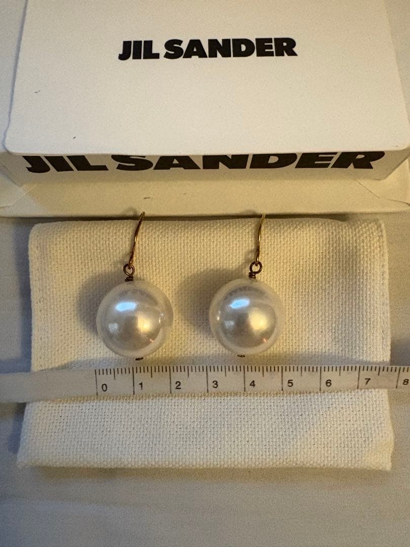 美品/JIL SANDER ホワイトパールピアス