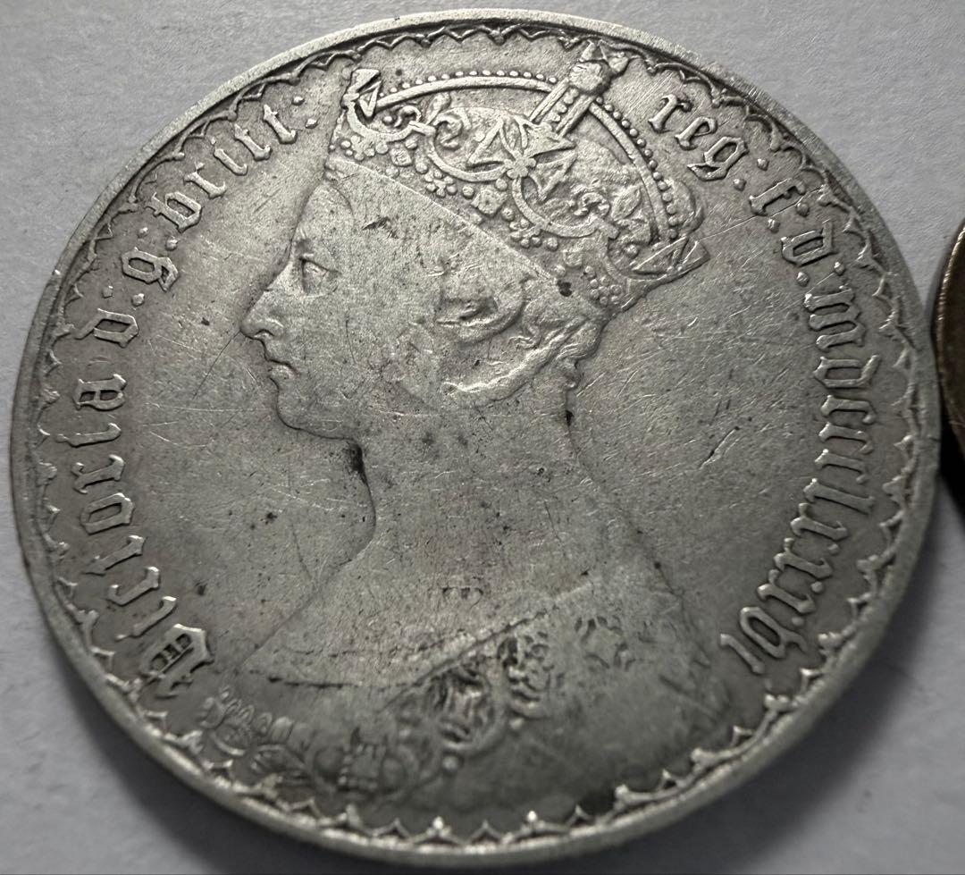 イ*レ様 1886年英国ヴィクトリア女王 ゴシックフローリン銀貨(mdccclx
