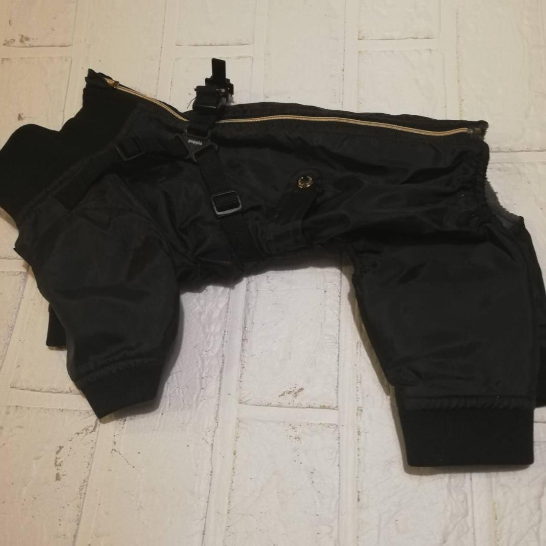 PUPPIA ハーネス一体型 背中開き 防寒 ジャンプスーツ 裏地フリースM