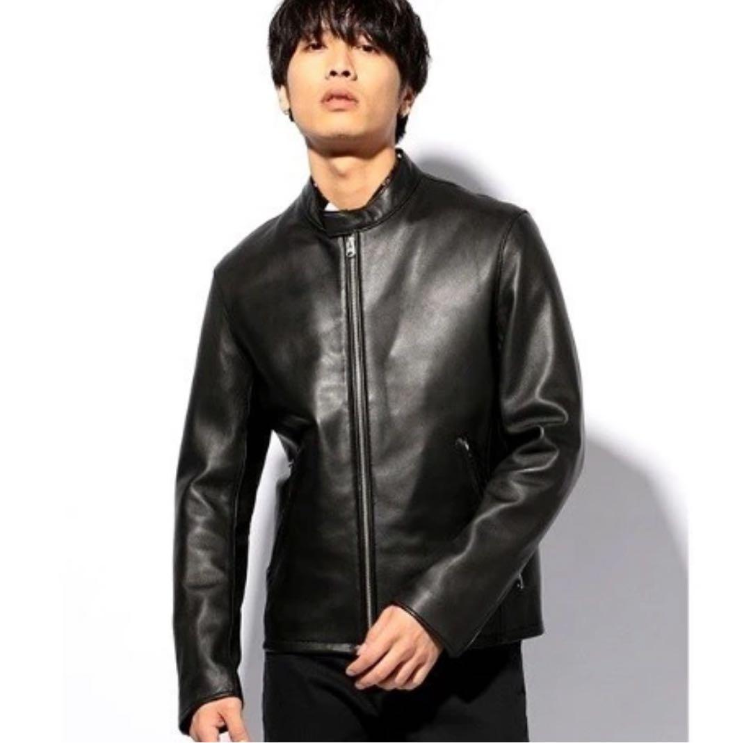 即日発送⭐️美品ユニオンステーションメンズビギ 羊革 ラムライダースジャケット L