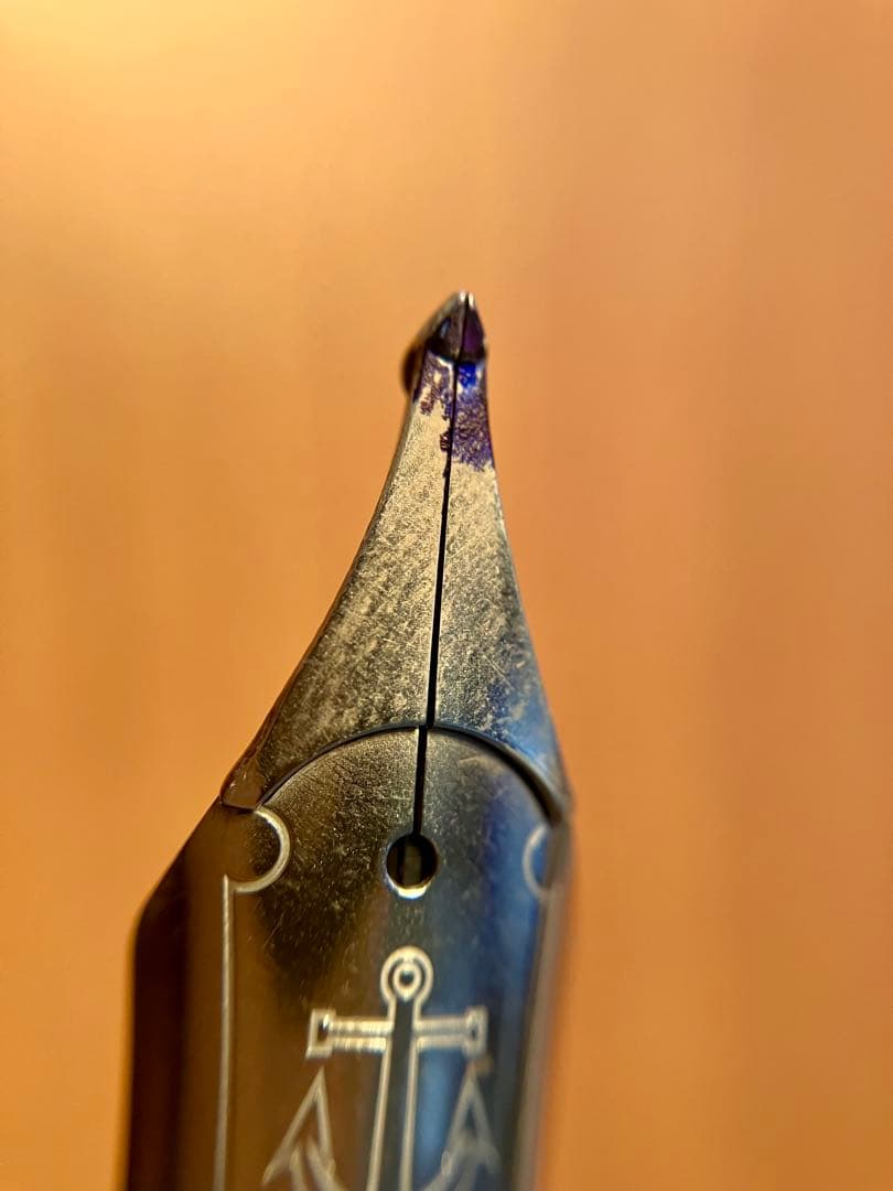 クロスポイント長刀研ぎ万年筆 螺鈿細工 極太