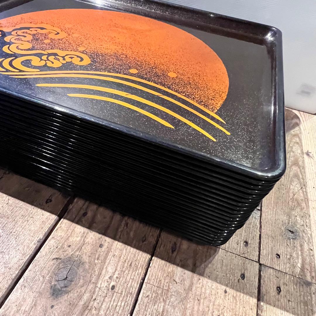 ①波　太陽　月　黒盆　和風　20枚　おまとめ　懐石　旅館　昭和レトロ