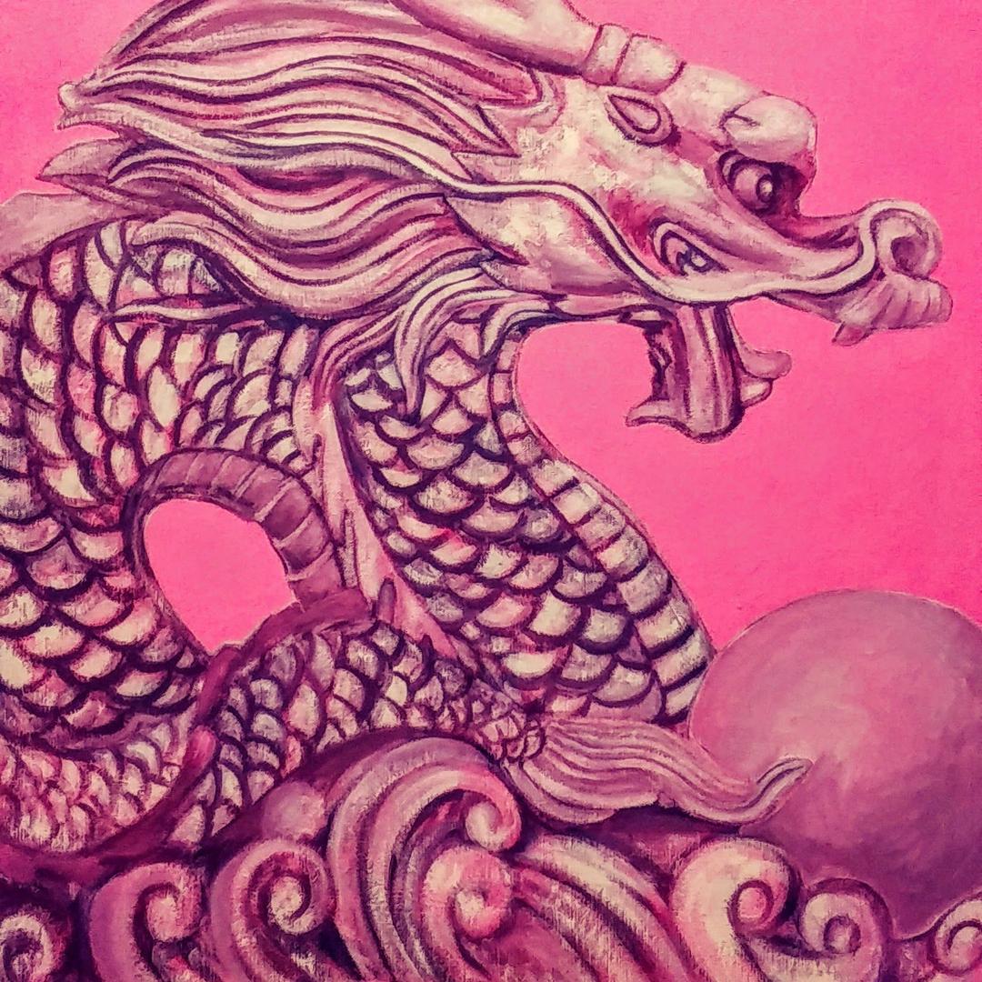 あさくら画廊のピンク龍☆