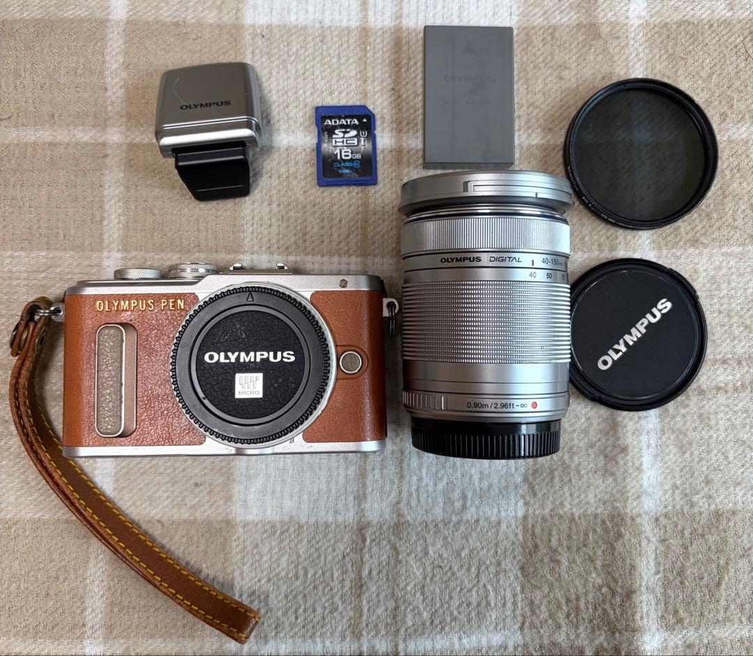 OLYMPUS PEN E-pl8 ブラウン40-150mmレンズ