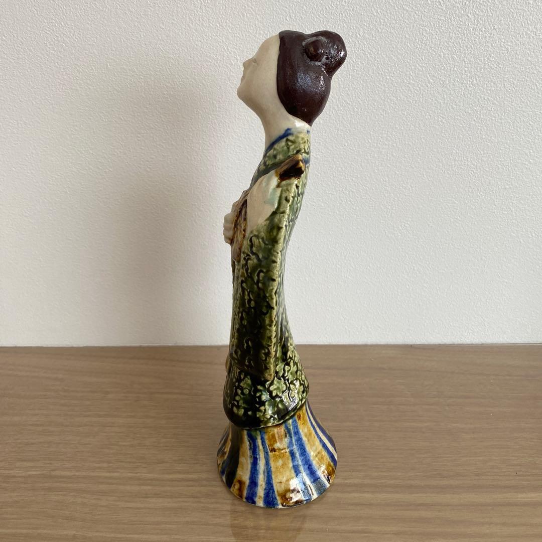 【美品】伊村徳子さん作 織部陶人形