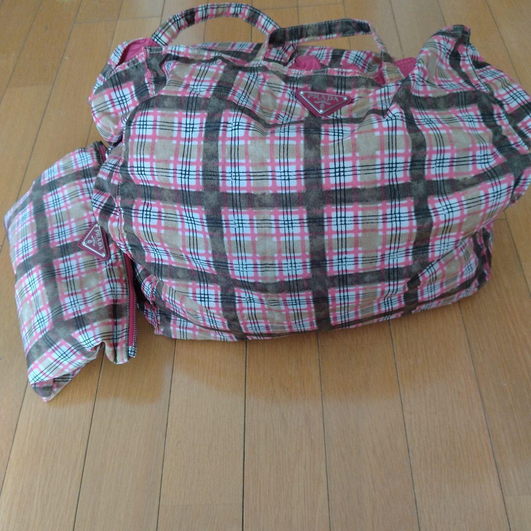 PRADA チェック柄BYOBAGバッグ ポーチ付き