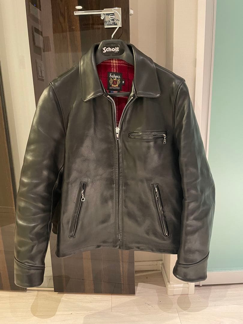 コ*ジ様 ショット⭐︎シングルライダースジャケット36 トラッカー