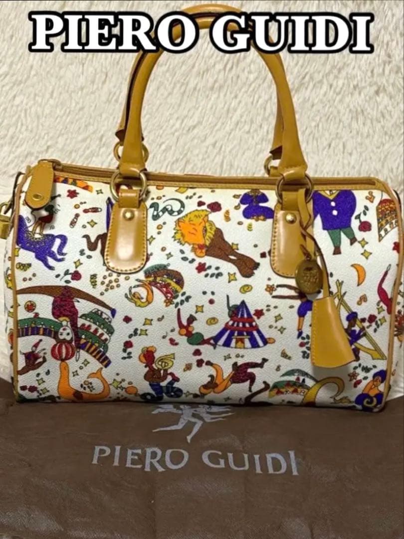 Piero Guidiマジックサーカス　ハンドバッグ　ボストン　PVCレザー美品