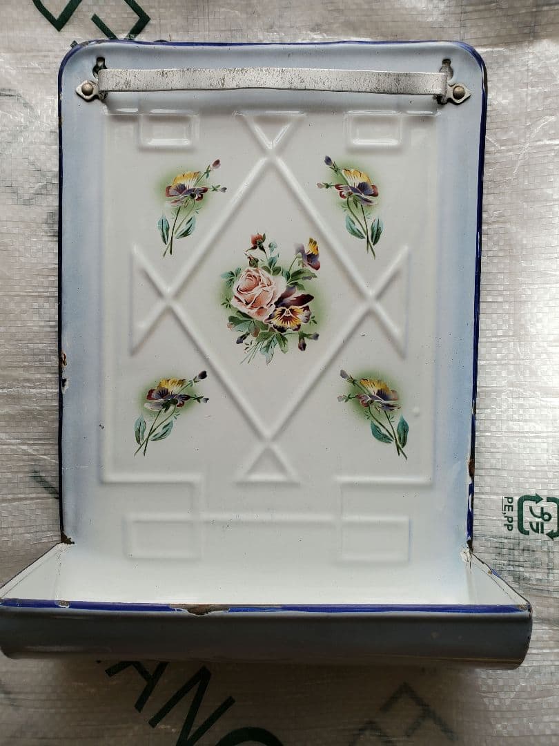 フランス　アンティーク　ホーロー　レードルラック