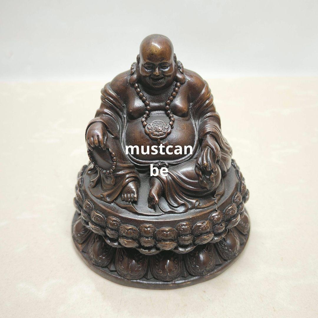 銅製 弥勒仏 車上仏像 招財 納福 工芸品 置物