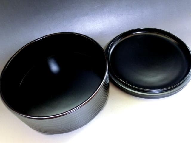 菓子器■浪花屋漆器店 堅牢漆器専買 喰籠 漆器 黒塗り 蓋物 桐箱 時代物■