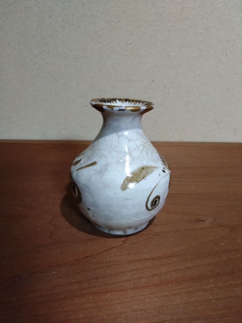 磁州窯 鉄絵 兎福 草花紋 小徳利