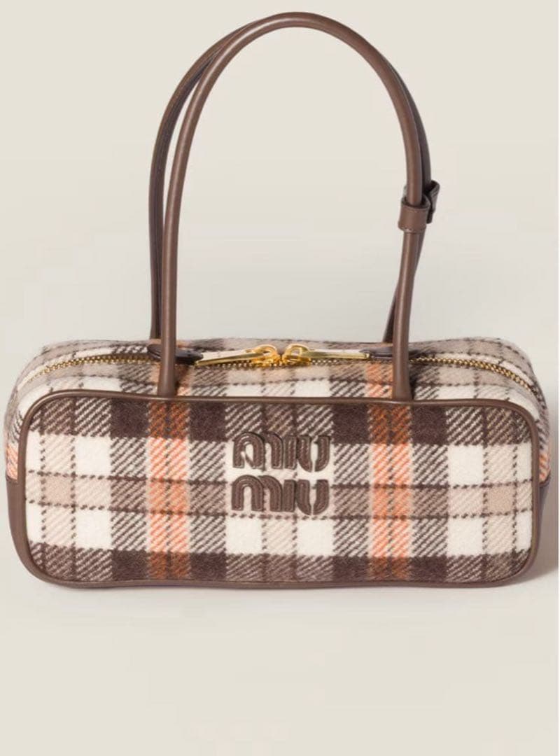 miu miu チェック柄 ハンドバッグ　ボー　ウォニョン