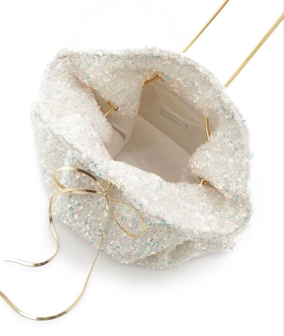 スナイデル　snidel ラメバリエチェーンバッグ　キラキラ　ホワイト　白★新品