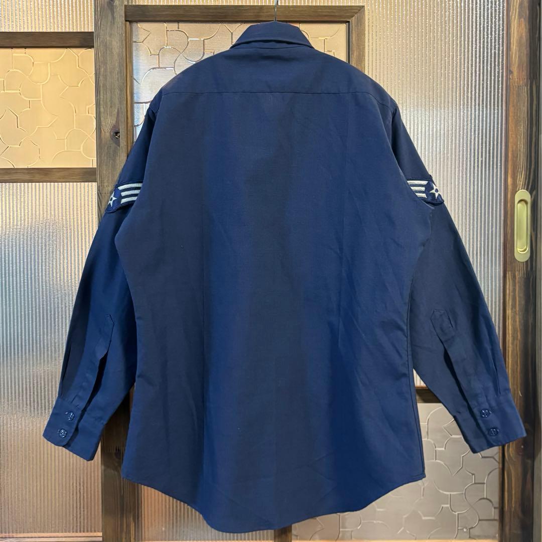 1969製　ヴィンテージ　US古着　アメリカ空軍　長袖シャツ　L ネイビー