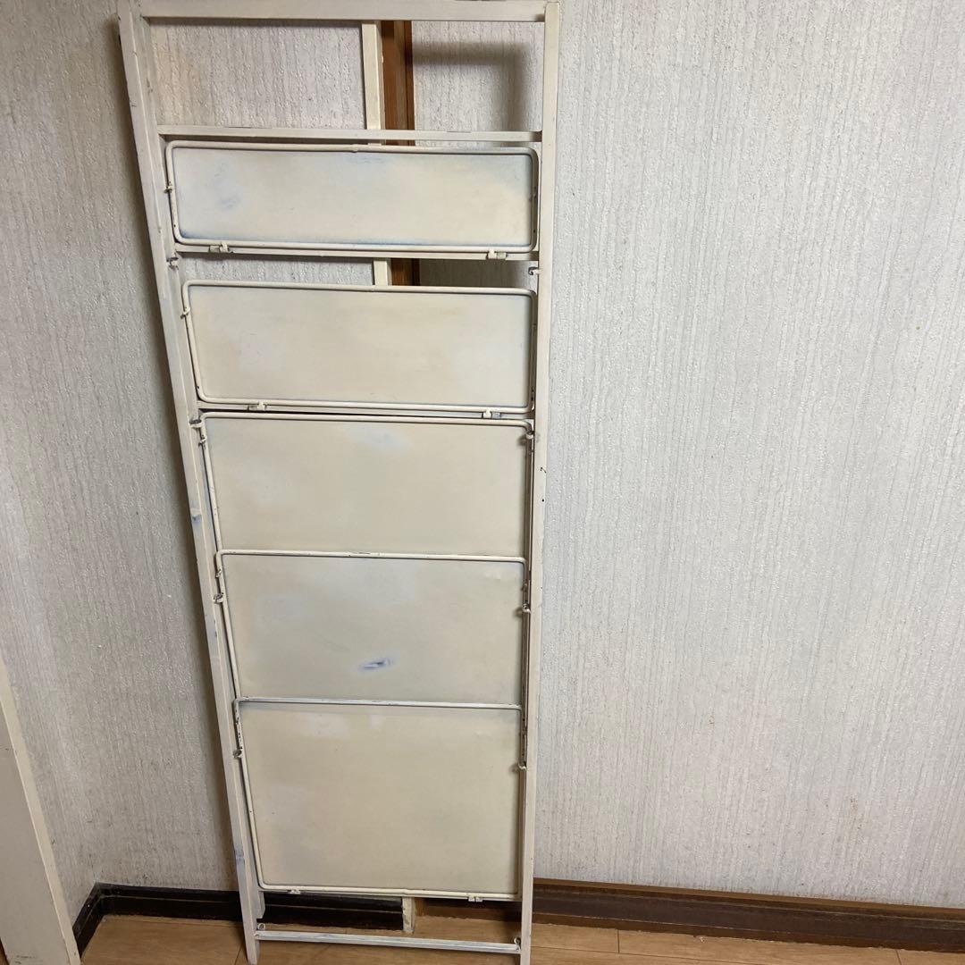 折りたたみ　アイアンラック　シェルフ　アイボリー