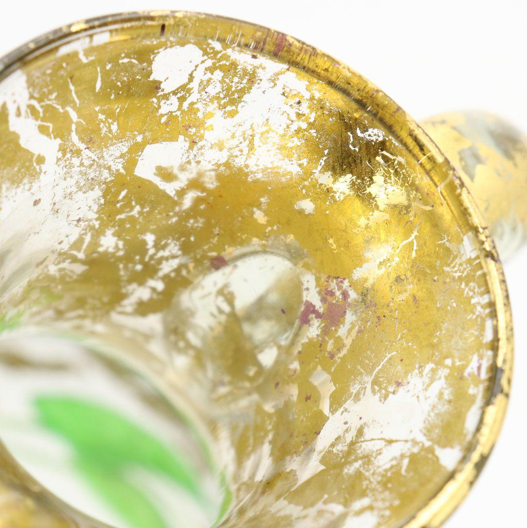 寺田正作 伽羅須装飾画 澂 ガラス トルコキキョウ 在銘 共箱　V517　DC1