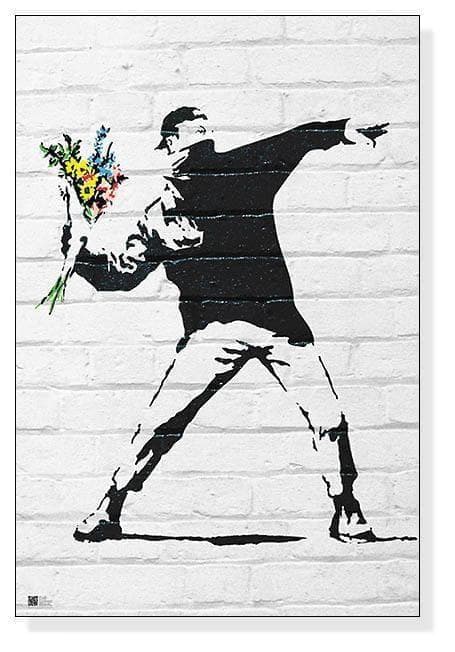 人気のバンクシー作品!!/額装済2点セット!!/ポスター/アート/インテリア