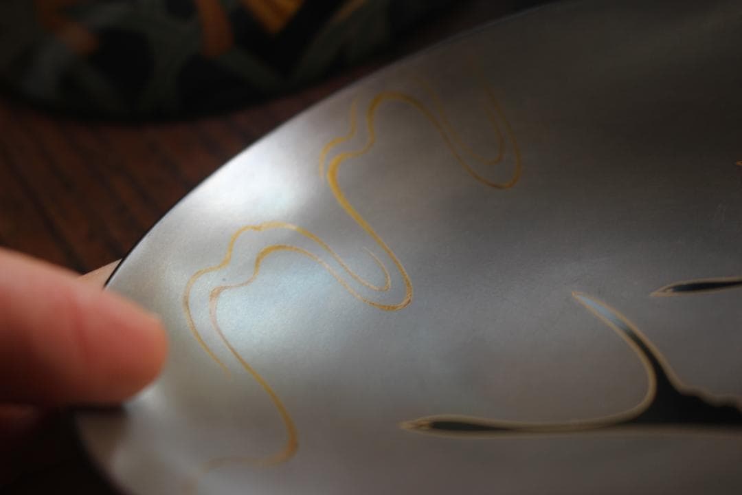 デッドストック！極上ススキ文に優美な内銀雁蒔絵の大椀2点（検輪島塗蒔絵椀雑煮椀