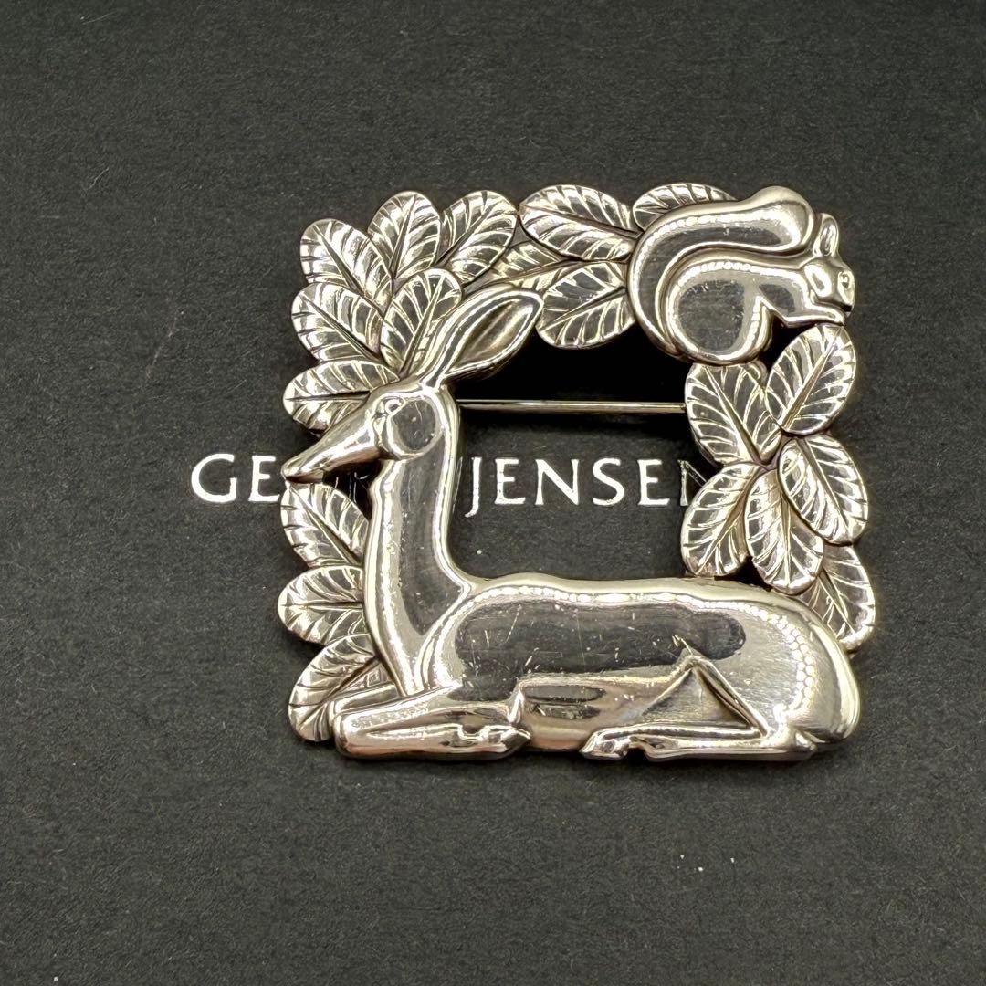 希少 ジョージジェンセン 318 ブローチ 鹿とリス ヴィンテージ