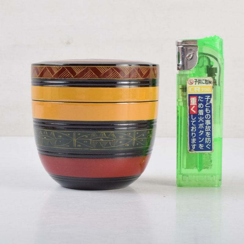 茶道具　中村湖彩作　唐物　独楽棗　共布共箱　V　9191