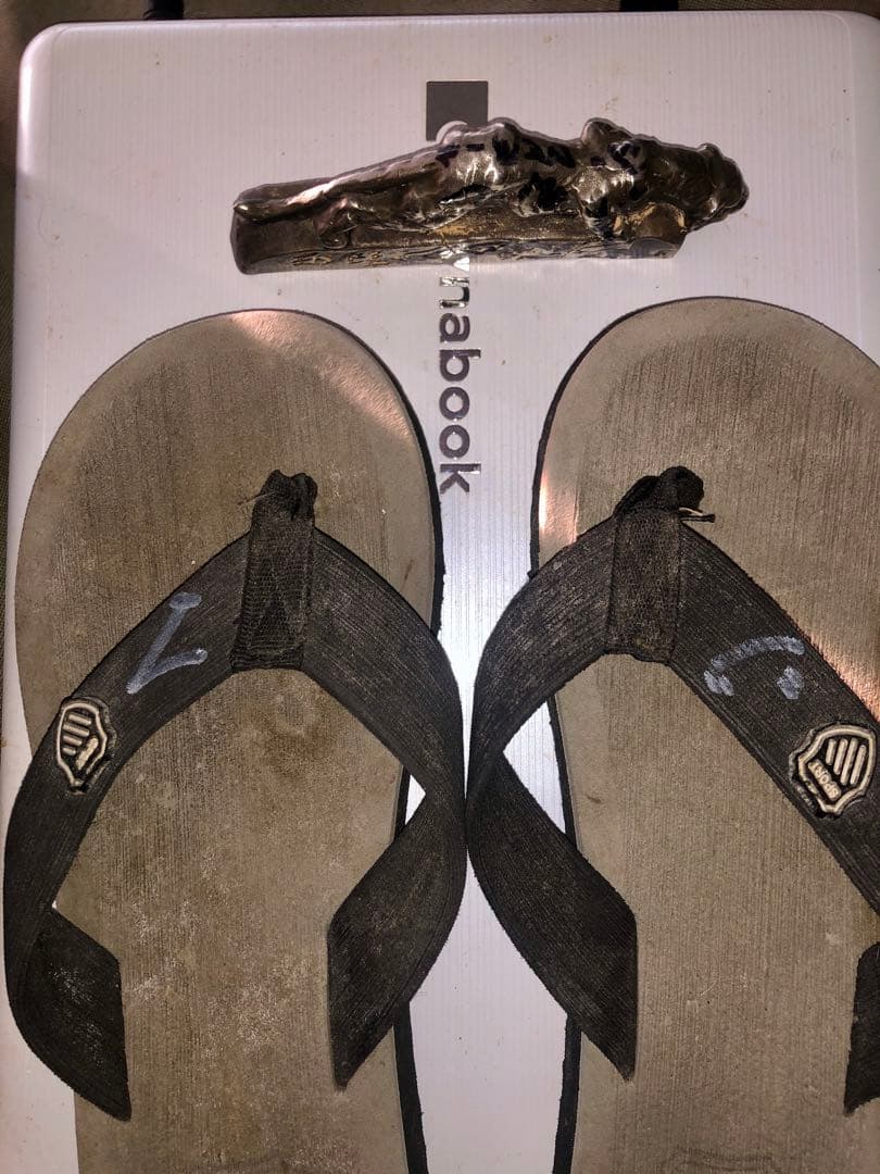 映画GRANBLUEのモデルジャックマイヨール の直筆サインの虎と彼のビーサン