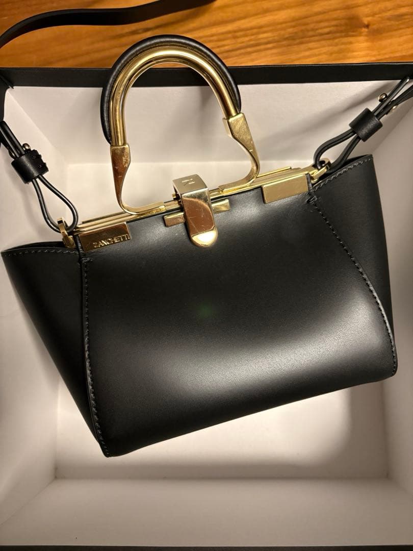 ZANCHETTI AMLETO MINI ブラック ショルダーバッグ