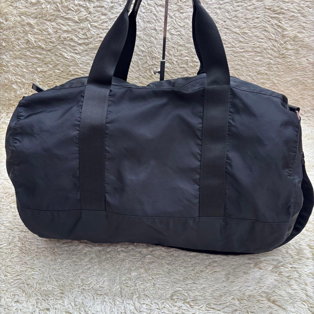 PRADA プラダ 2way ボストンバッグ ナイロン×レザー 黒　鍵付き