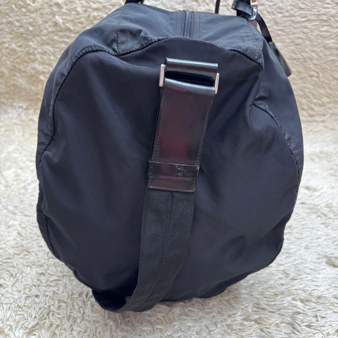 PRADA プラダ 2way ボストンバッグ ナイロン×レザー 黒　鍵付き
