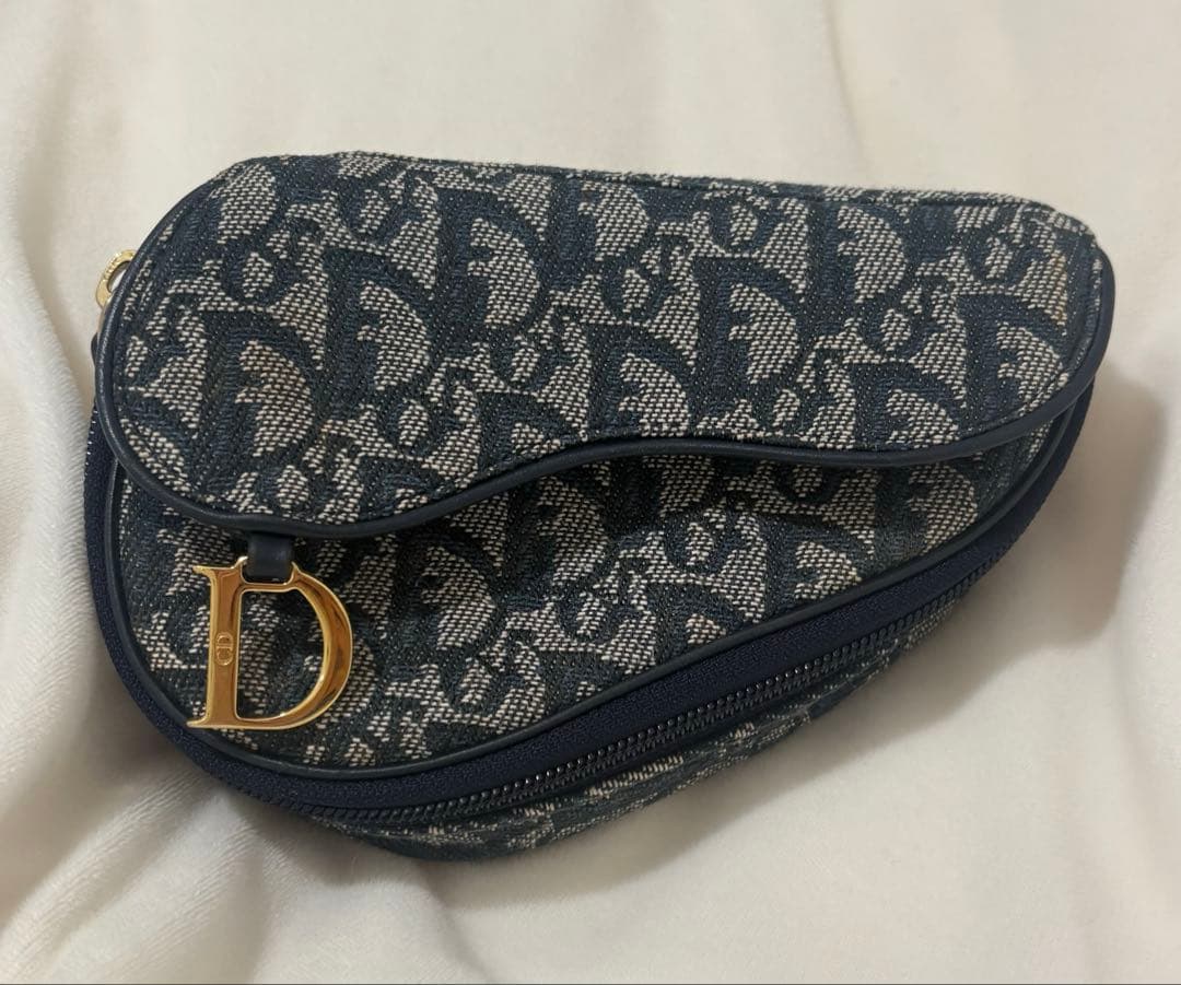 ディオール Dior コスメポーチ トロッター モノグラム ネイビー