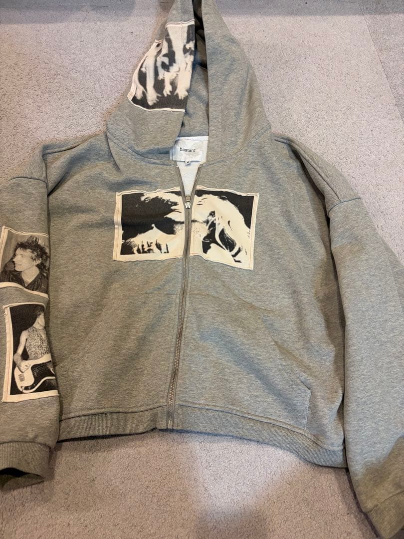 Bastard デザイングレーパーカー　M （ニキパーカー）