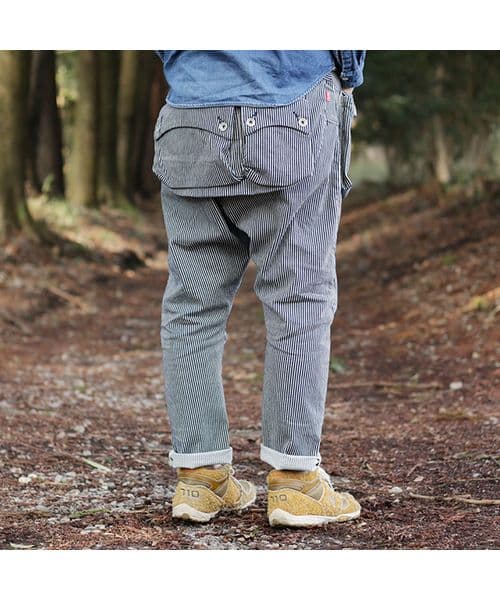 ネイタルデザインG55 サルエルフラップデニム ヒッコリー