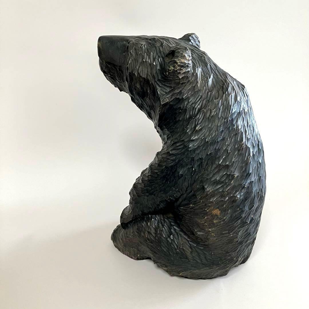 北海道　古作　木彫りの熊　お座り熊　おっちゃんこ熊　ガラス目　クマ　アイヌ　民芸