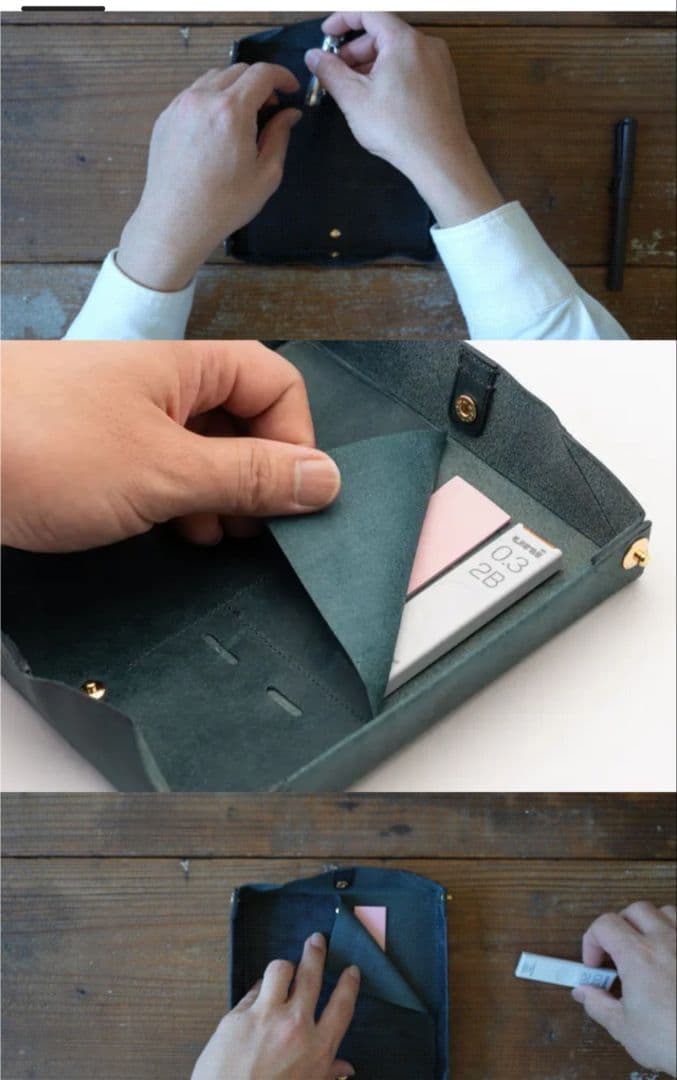 plows dritto Pen roll L ペンケース ペトローリオ