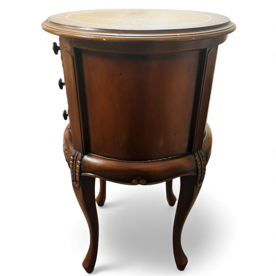 クロシオ コモ ラウンドチェスト3D ブラウン アンティーク風 サイドテーブル