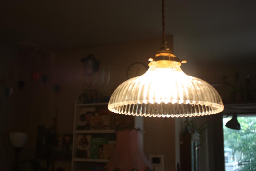 アンティーク ガラス 真鍮 昭和 レトロ E17　店舗什器