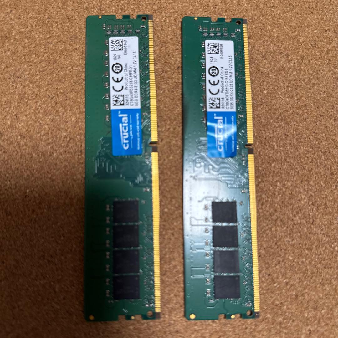 crucial DDR4 16G(8GB メモリ 2400MHz 2枚セット)A
