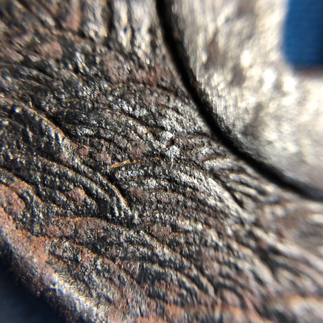 江戸時代の鉄製小鍔！草原にネズミ、松や波が刻まれた逸品！縦5.6×横5.2cm