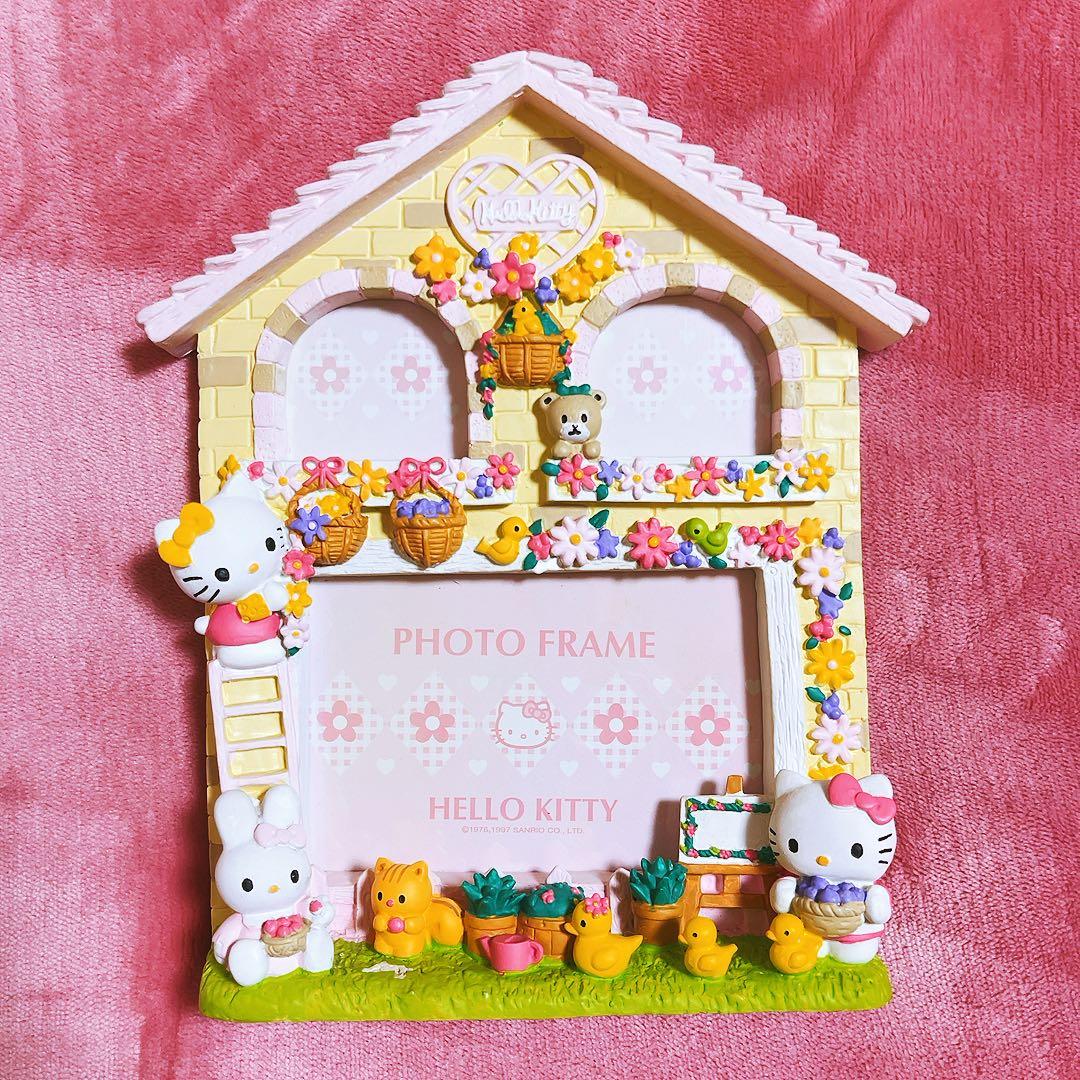 希少レア　ハローキティ　ミミィ　動物　ガーデン　フォトフレーム　レトロ　サンリオ