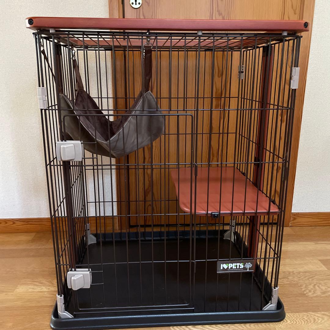 ボンビアルコン キャットゲージ　２段　ハンモック　爪研ぎ　ウッド