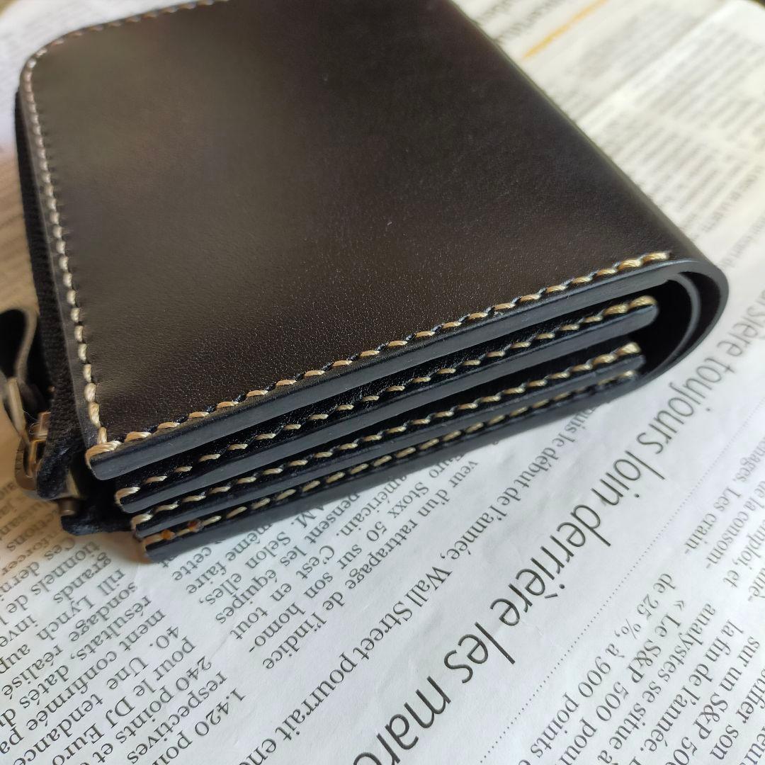 【わわ】栃木レザー　Ｌ字ファスナーウォレット　カードポケット増量