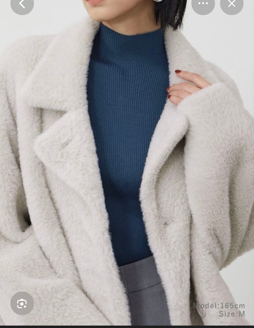 PLSTフェザーヤーンニットコート