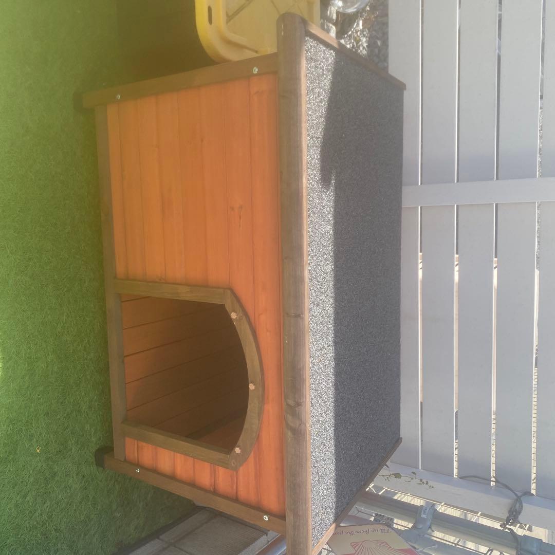木製犬小屋 ブラウン 上部開閉式