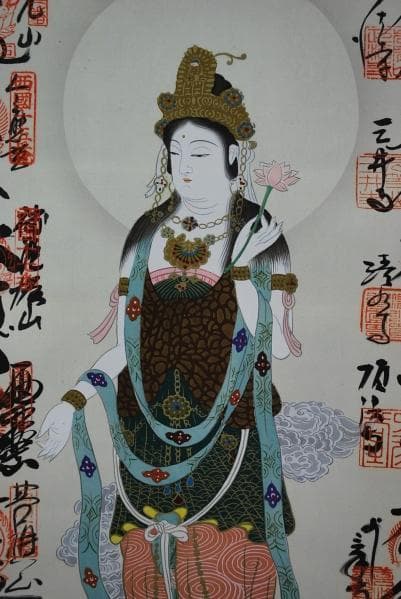 西国三十三ヶ所霊場集印肉筆掛軸御朱印/掛軸☆宝船☆G-138