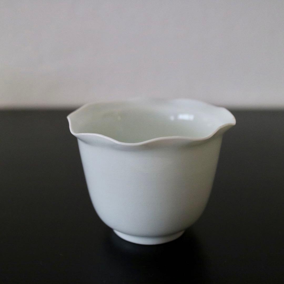 【古伊万里】白磁　輪花　向付　蕎麦猪口