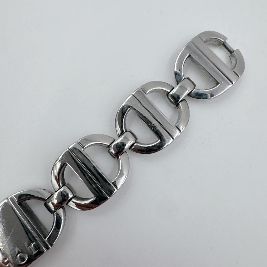 【美品】 DIOR パンディオラ スクエア CDロゴブレス シルバー 腕時計